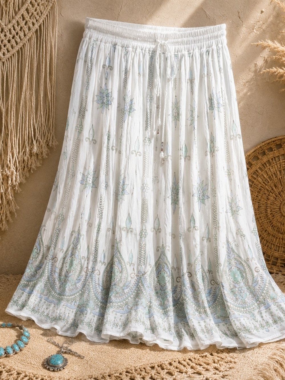Amanda Collection Boho Rayon Maxi Skirt Free Size India